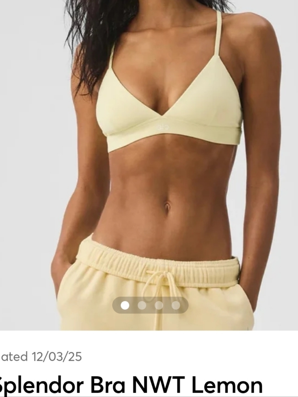 ISO ALO Yoga Splendor Bralette in Lemon Ice